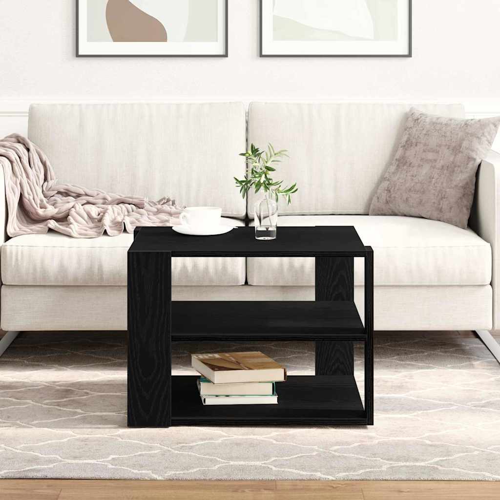 vidaXL Coffee Table Black Oak 58 x 58 x 40 cm Engineered Wood 1