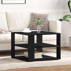 vidaXL Coffee Table Black Oak 58 x 58 x 40 cm Engineered Wood 4