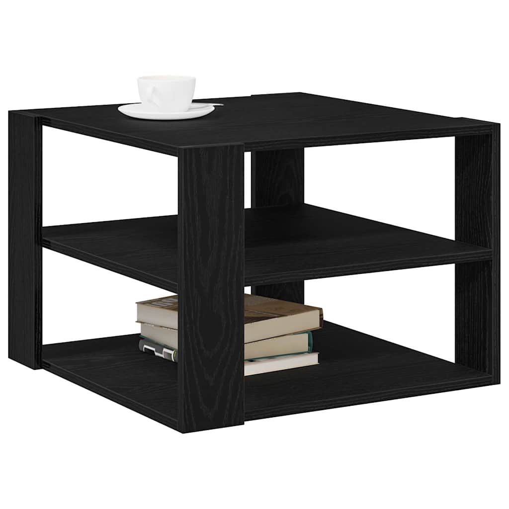 vidaXL Coffee Table Black Oak 58 x 58 x 40 cm Engineered Wood 3