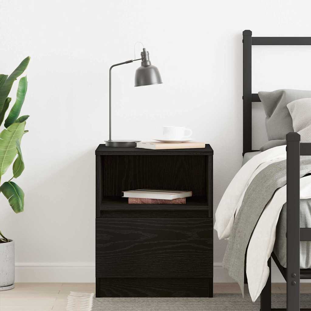 vidaXL Bedside Cabinet Black Oak 40 x 40 x 50 cm Engineered Wood 4