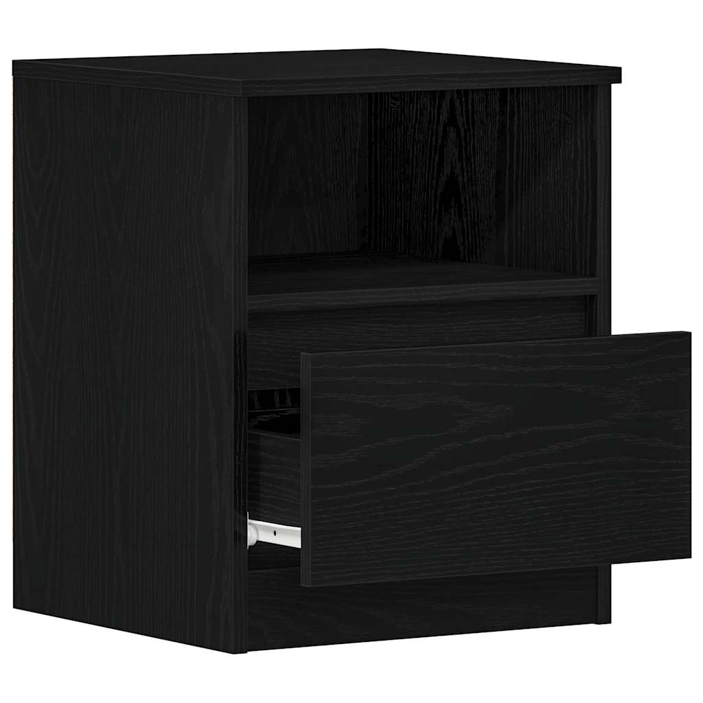 vidaXL Bedside Cabinet Black Oak 40 x 40 x 50 cm Engineered Wood 5