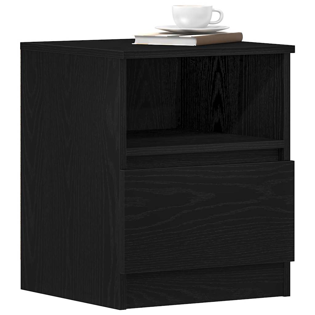 vidaXL Bedside Cabinet Black Oak 40 x 40 x 50 cm Engineered Wood 3