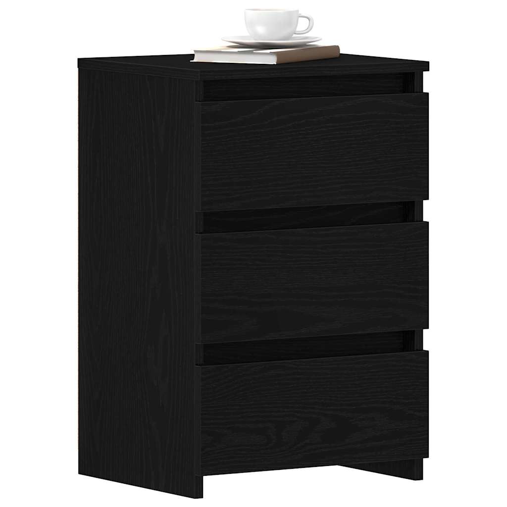vidaXL Bedside Cabinet 2 pcs Black Oak 40 x 35 x 62.5 cm 3
