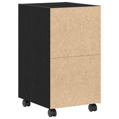 vidaXL Wheeled Side Cabinet 33 x 38 x 60 cm Engineered Wood Black Oak 4