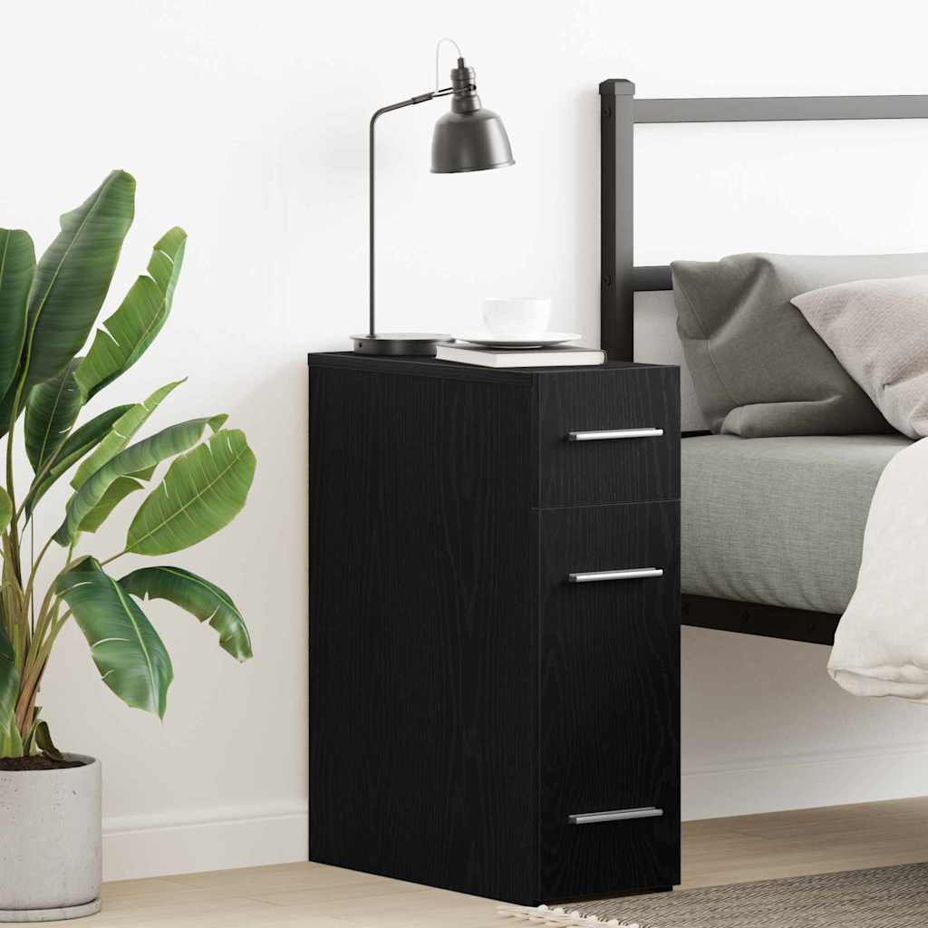 vidaXL Apothecary Cabinet 20 x 45.5 x 60 cm Engineered Wood Black Oak 1
