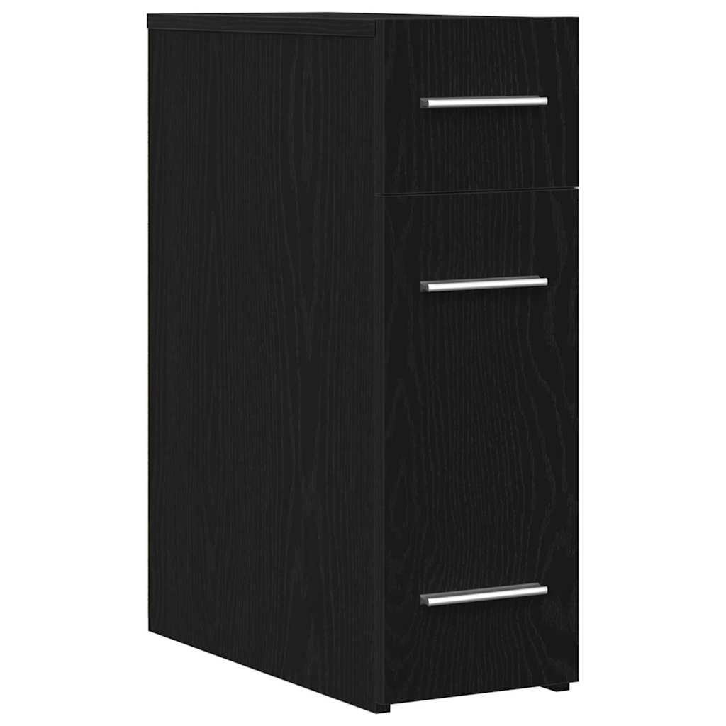 vidaXL Apothecary Cabinet 20 x 45.5 x 60 cm Engineered Wood Black Oak 2