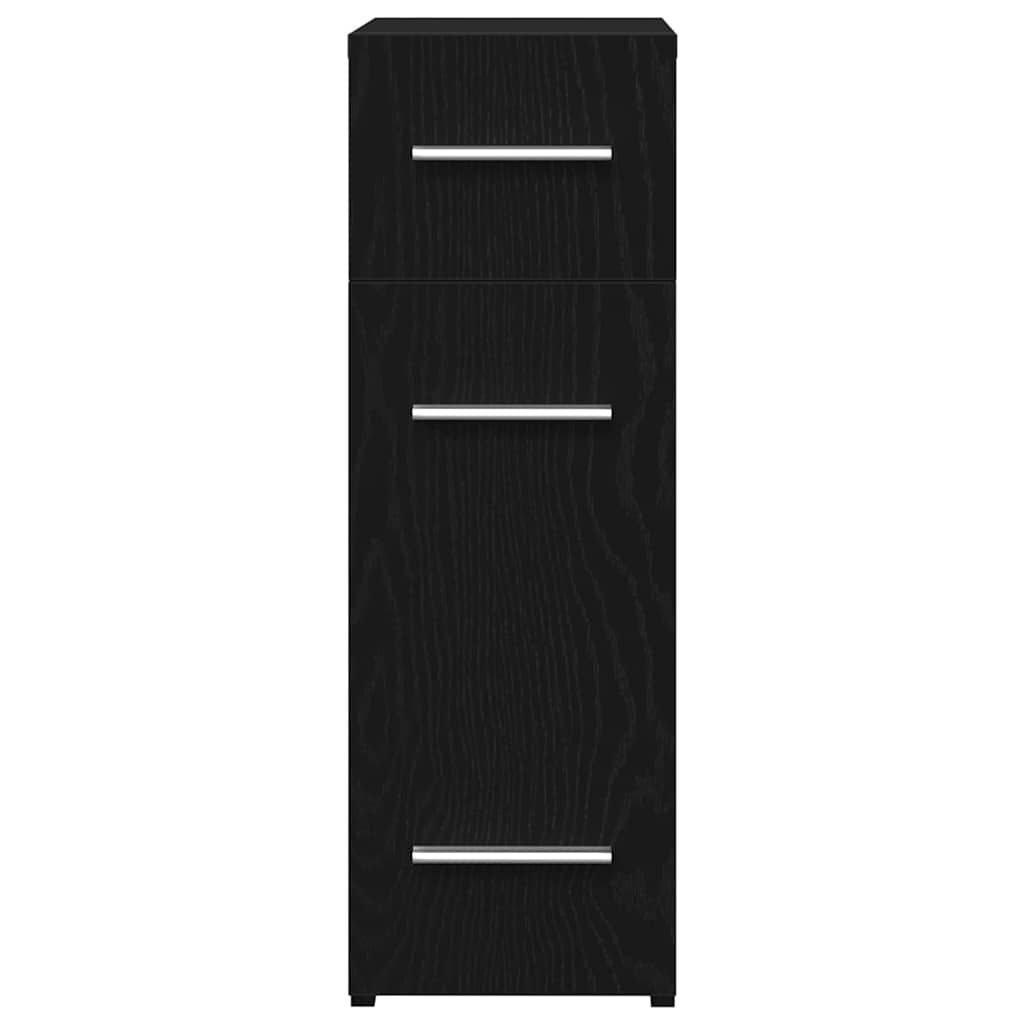 vidaXL Apothecary Cabinet 20 x 45.5 x 60 cm Engineered Wood Black Oak 5