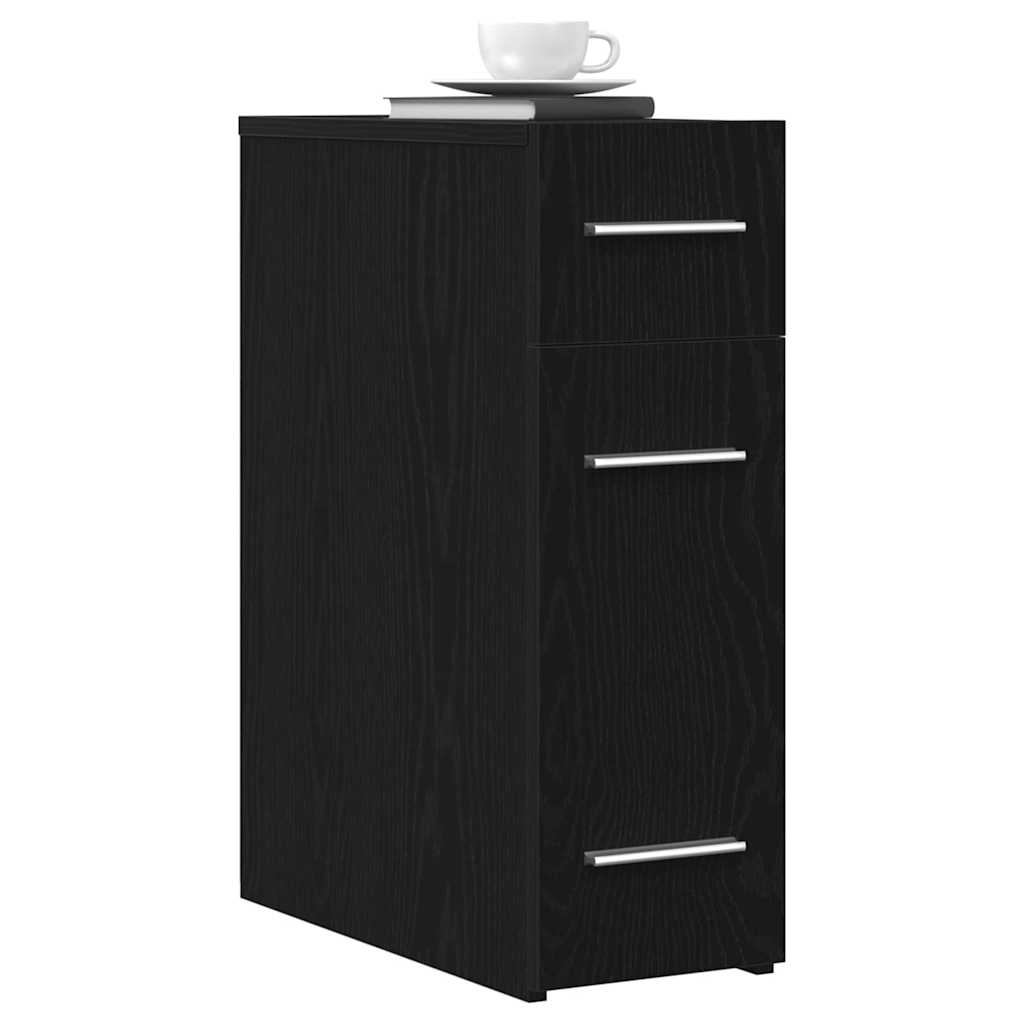vidaXL Apothecary Cabinet 20 x 45.5 x 60 cm Engineered Wood Black Oak 3