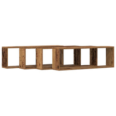 vidaXL Wall Shelves 4 pcs Old Wood 80 x 15 x 26 cm Engineered Wood 5