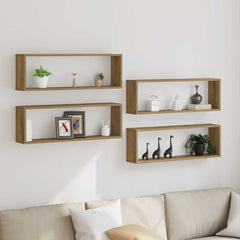 vidaXL Wall Shelves 4 pcs Artisian Oak 80 x 15 x 26 cm Engineered Wood 1