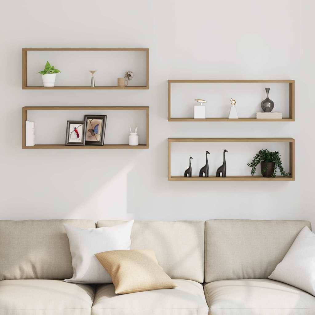 vidaXL Wall Shelves 4 pcs Artisian Oak 80 x 15 x 26 cm Engineered Wood 4