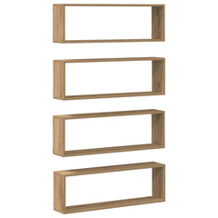 vidaXL Wall Shelves 4 pcs Artisian Oak 80 x 15 x 26 cm Engineered Wood 6