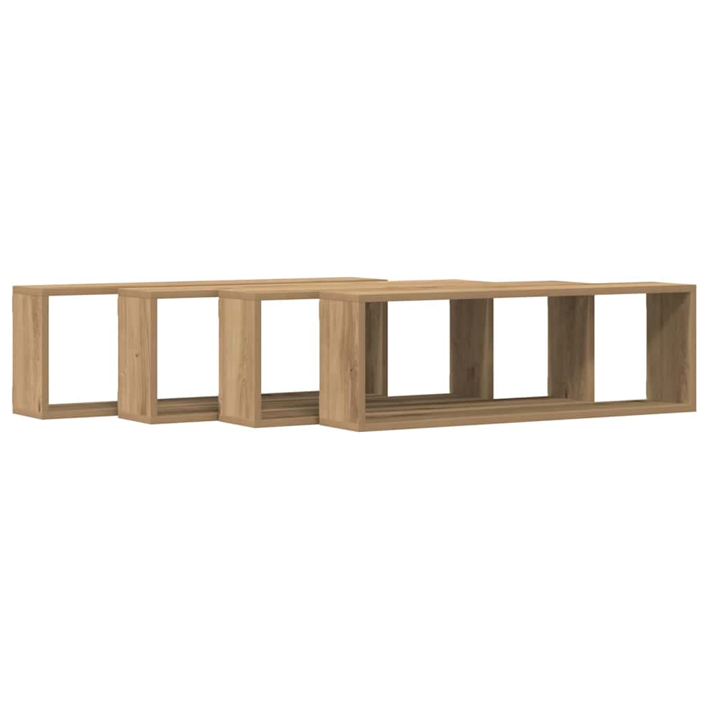 vidaXL Wall Shelves 4 pcs Artisian Oak 80 x 15 x 26 cm Engineered Wood 5