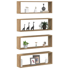 vidaXL Wall Shelves 4 pcs Artisian Oak 80 x 15 x 26 cm Engineered Wood 3