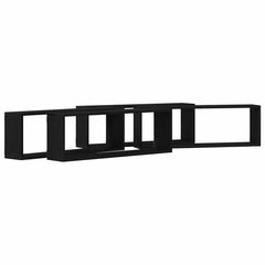 vidaXL Wall Shelves 4 pcs Black Oak 80 x 15 x 26 cm Engineered Wood 2