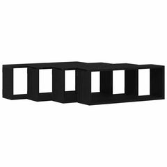 vidaXL Wall Shelves 4 pcs Black Oak 60 x 15 x 23 cm Engineered Wood 5