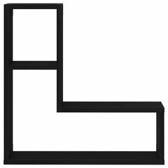 vidaXL Wall Shelf 2 pcs Black Oak 50 x 15 x 85 cm Engineered Wood 6