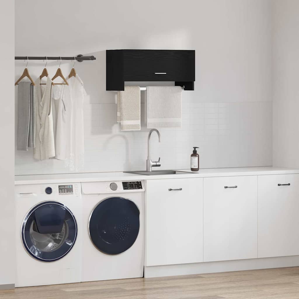 vidaXL Wardrobe Black Oak 70 x 32.5 x 35 cm Engineered Wood 4