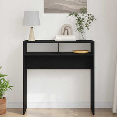 vidaXL Console Table Black Oak 78 x 30 x 80 cm Engineered Wood 4