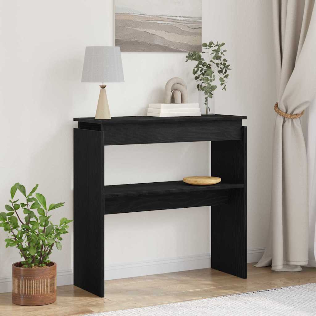 vidaXL Console Table Black Oak 80 x 30 x 80 cm Engineered Wood 1