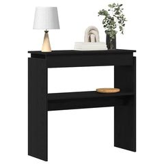 vidaXL Console Table Black Oak 80 x 30 x 80 cm Engineered Wood 3