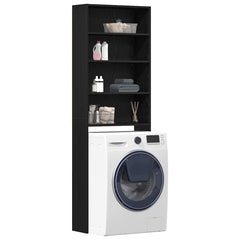 vidaXL Washing Machine Cabinet Black Oak 64 x 24 x 190 cm 3