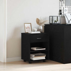 vidaXL Storage Cabinet 46 x 36 x 59 cm Engineered Wood Black Oak 4