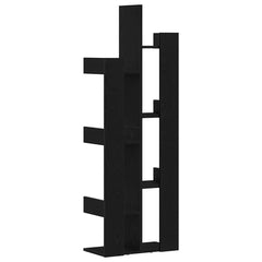 vidaXL Bookcase 8-Tier 48 x 25.5 x 140 cm Engineered Wood Black Oak 5