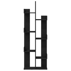vidaXL Bookcase 8-Tier 48 x 25.5 x 140 cm Engineered Wood Black Oak 6