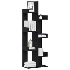 vidaXL Bookcase 8-Tier 48 x 25.5 x 140 cm Engineered Wood Black Oak 3