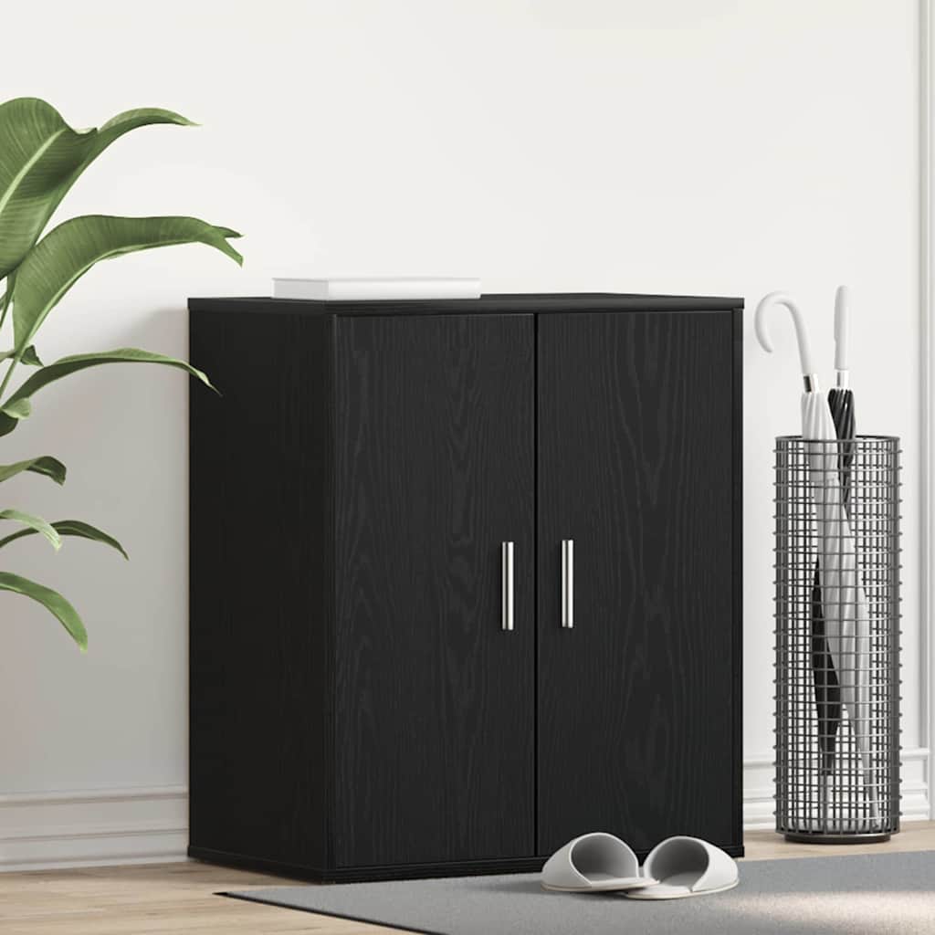 vidaXL Shoe Cabinet 60 x 35 x 70 cm Engineered Wood Black Oak 1