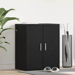vidaXL Shoe Cabinet 60 x 35 x 70 cm Engineered Wood Black Oak 1