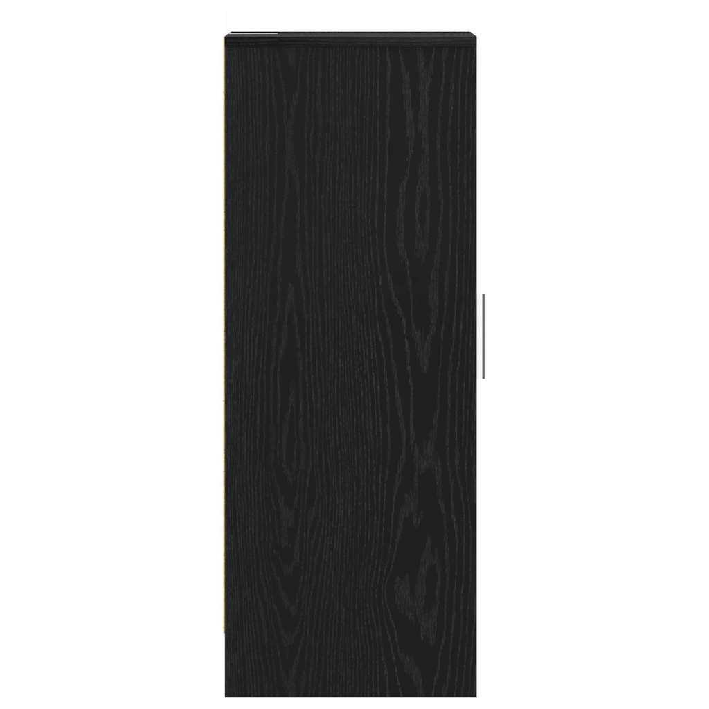 vidaXL Shoe Cabinet 32 x 35 x 92 cm Engineered Wood Black Oak 6