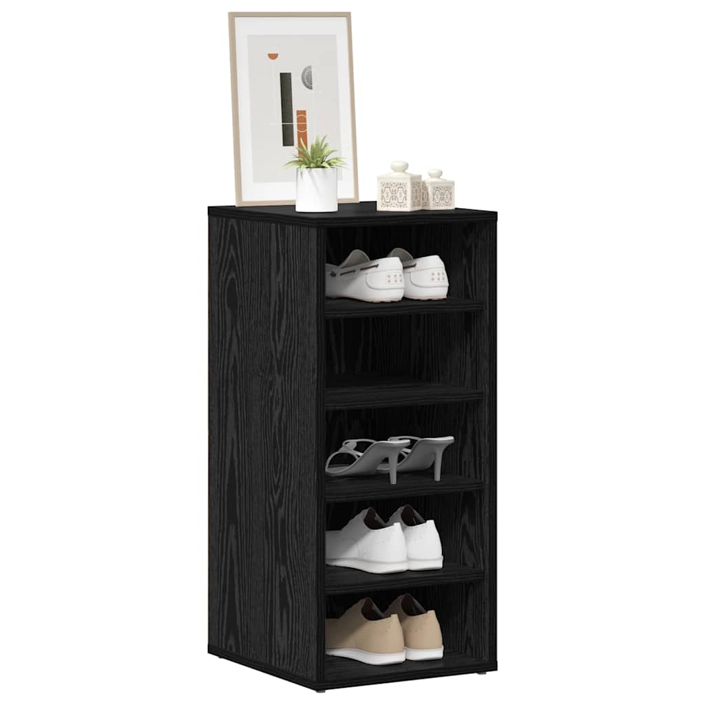 vidaXL Shoe Cabinet 32 x 35 x 70 cm Engineered Wood Black Oak 3