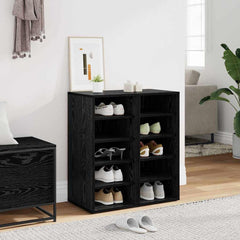 vidaXL Shoe Cabinet 2 pcs 32 x 35 x 70 cm Engineered Wood Black Oak 1