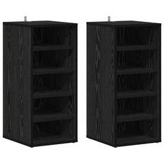 vidaXL Shoe Cabinet 2 pcs 32 x 35 x 70 cm Engineered Wood Black Oak 2