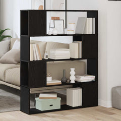 vidaXL TV Cabinet Set 100 x 24 x 124.5 cm Black Oak Engineered Wood 4
