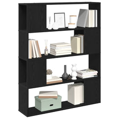 Book Cabinet Room Divider 100x24x124 cm Width 100 cm Height 124 cm Black oak