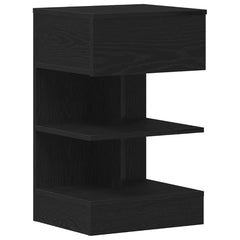 vidaXL Bedside Cabinet Black Oak 40 x 35 x 65 cm Engineered Wood 2