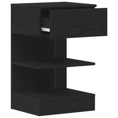 vidaXL Bedside Cabinet Black Oak 40 x 35 x 65 cm Engineered Wood 5