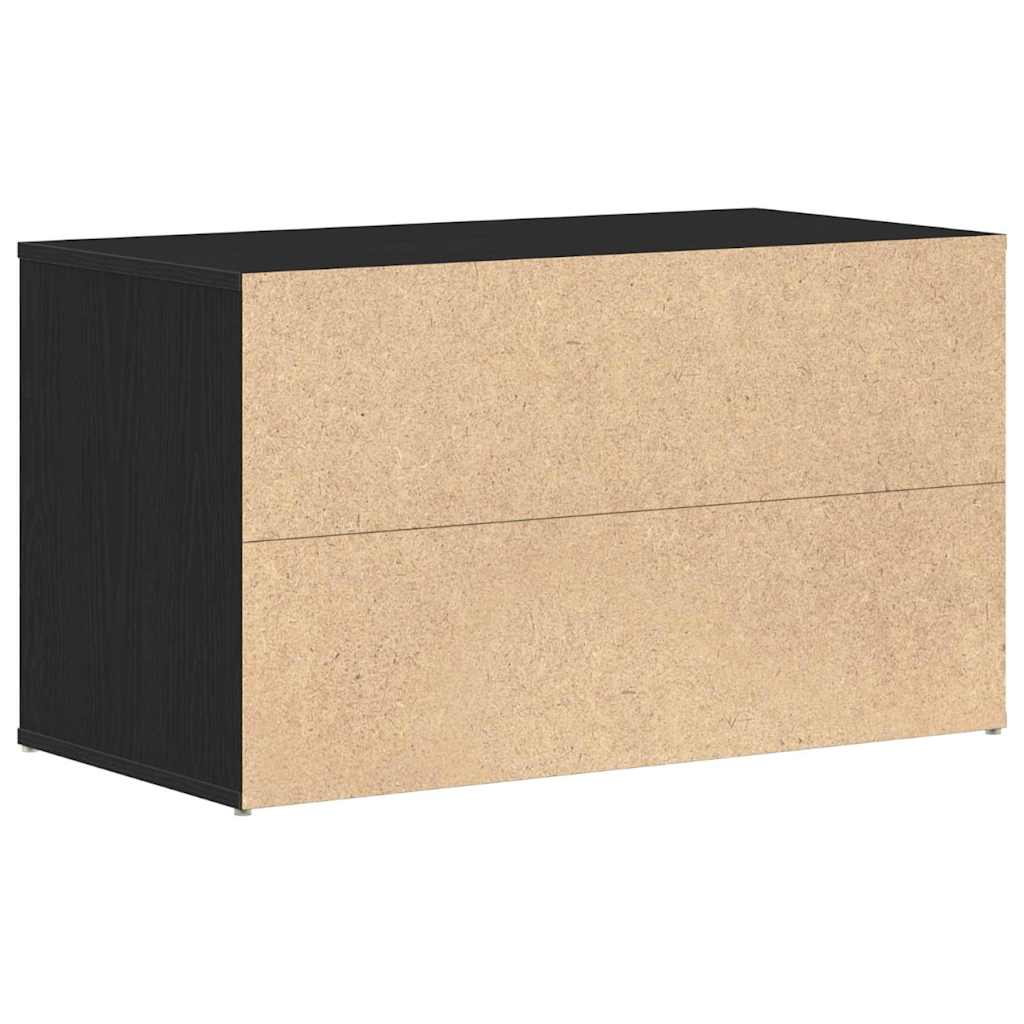 vidaXL Hall Bench Black Oak 80 x 40 x 45 cm Engineered Wood 6