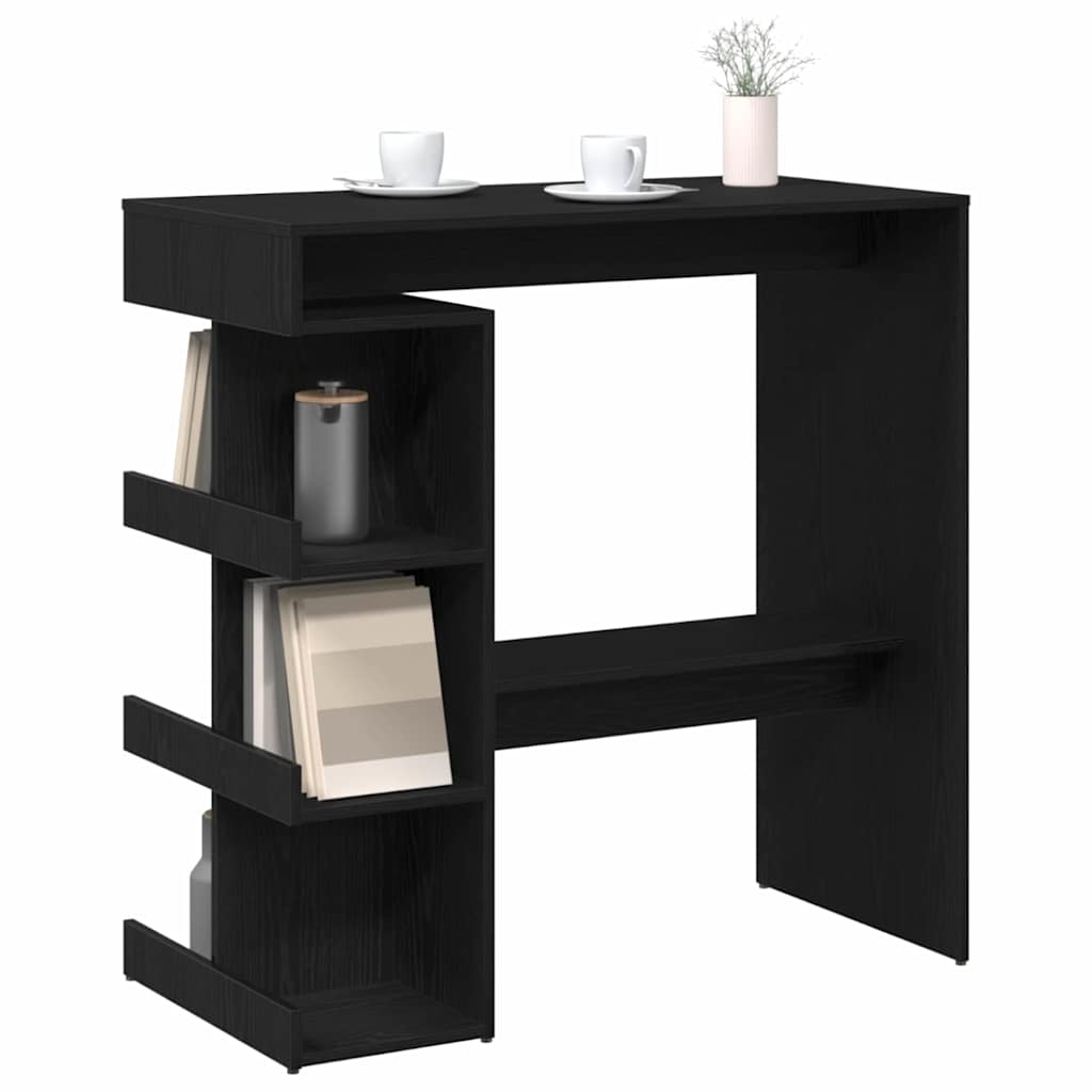 vidaXL Bar Table 100 x 48 x 101.5 cm Engineered Wood Black Oak 3