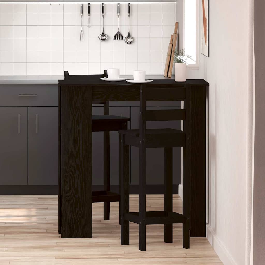 vidaXL Bar Table 102 x 50 x 103.5 cm Engineered Wood Black Oak 1