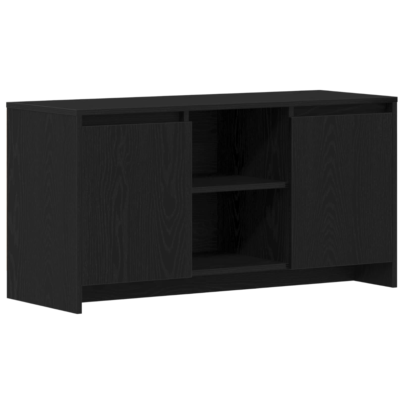 vidaXL TV Cabinet 102 x 37.5 x 52.5 cm Black Oak Engineered Wood 2