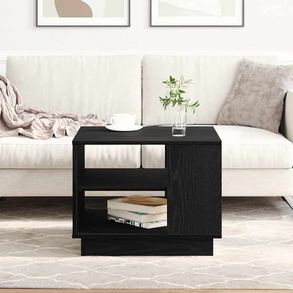 vidaXL Coffee Table Black Oak 55 x 55 x 42 cm Engineered Wood 1