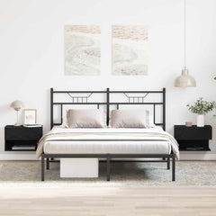 Wall-mounted Bedside Cabinets 2 pcs Black oak
