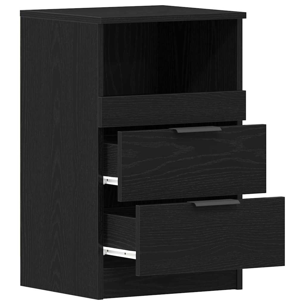 vidaXL Bedside Cabinet 2 pcs Black Oak 40 x 35 x 65 cm Engineered Wood 5