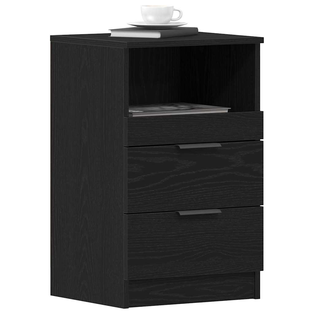 vidaXL Bedside Cabinet 2 pcs Black Oak 40 x 35 x 65 cm Engineered Wood 3