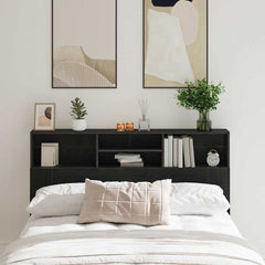 vidaXL Headboard Cabinet Black Oak Engineered Wood 1