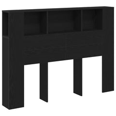 vidaXL Headboard Cabinet Black Oak Engineered Wood 2